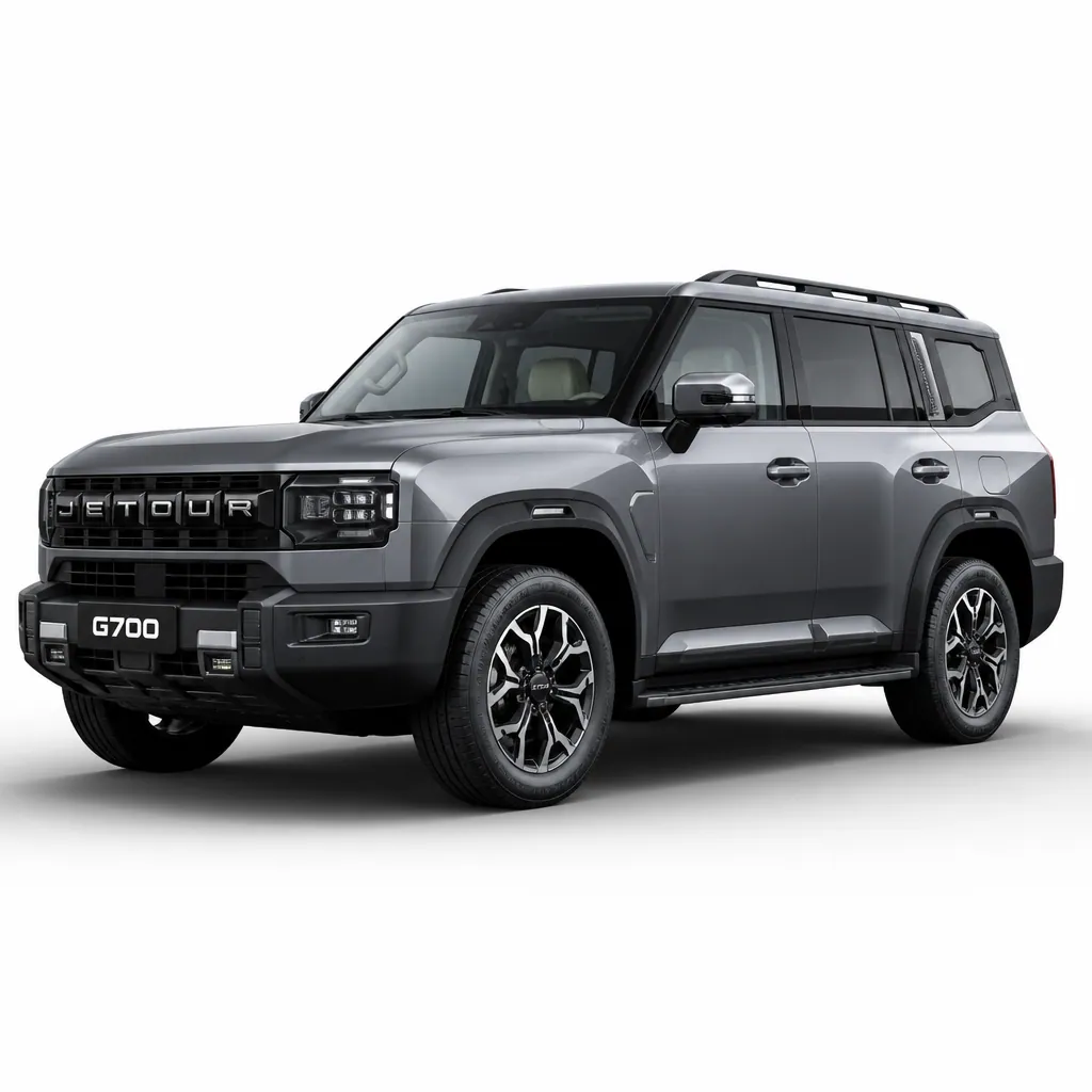 Jetour G700 PHEV SUV displayed in professional studio lighting showing front three quarter view