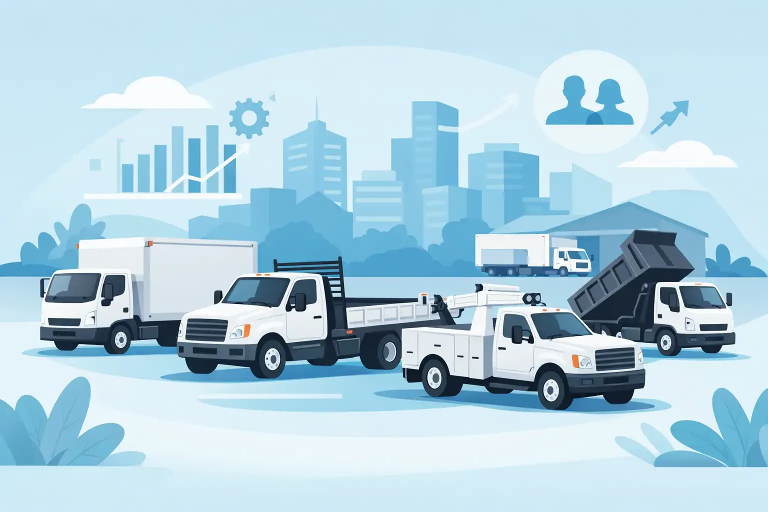 Commercial truck body options for fleet buyers including box trucks, flatbeds, refrigerated trucks and service vehicles