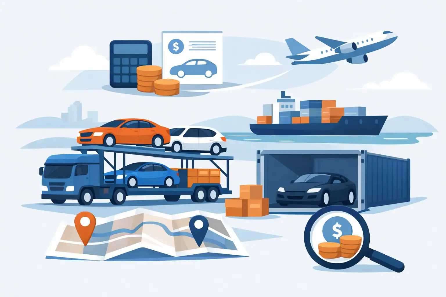 Export ready vehicles waiting at an international shipping port for RoRo and container transport